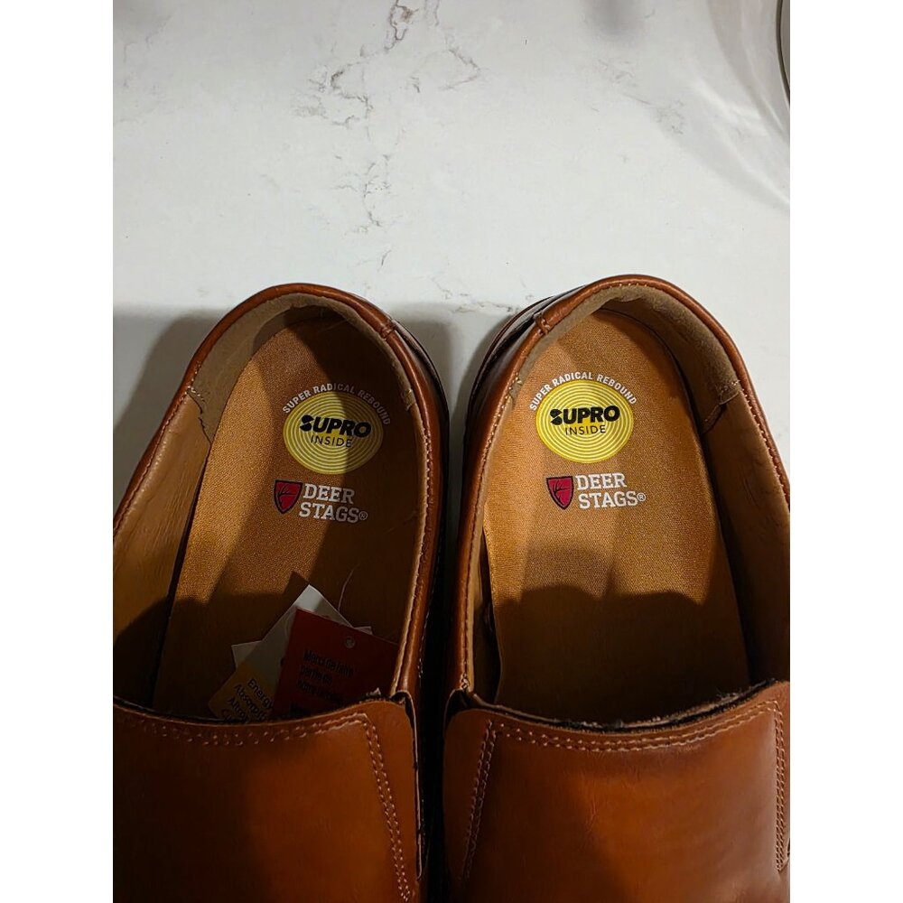 NWT Men's sz 11W Deer Stags Bayport Dark Luggage Supro Inside Slip On Loafer - Picture 2 of 8